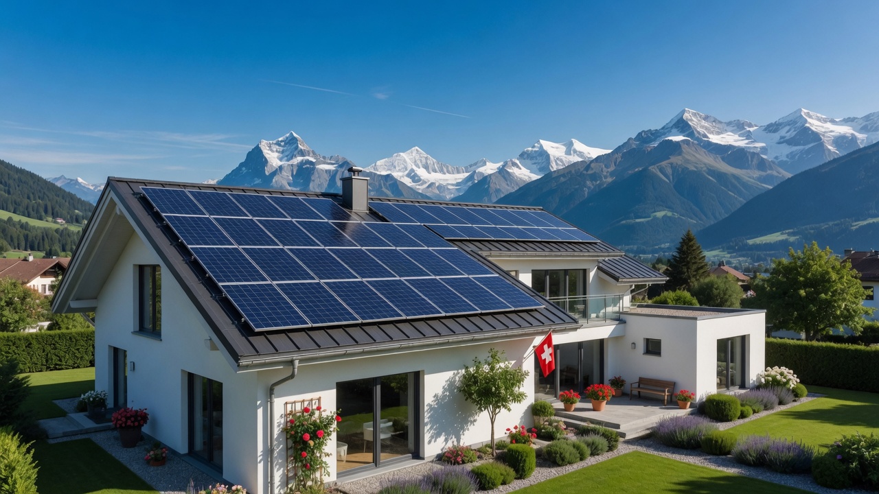 Photovoltaik: Solarmodule auf einem Schweizer Hausdach